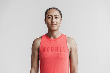 Nobull High-Neck All Love Women's Tank Tops Red | Australia (ZH3182)